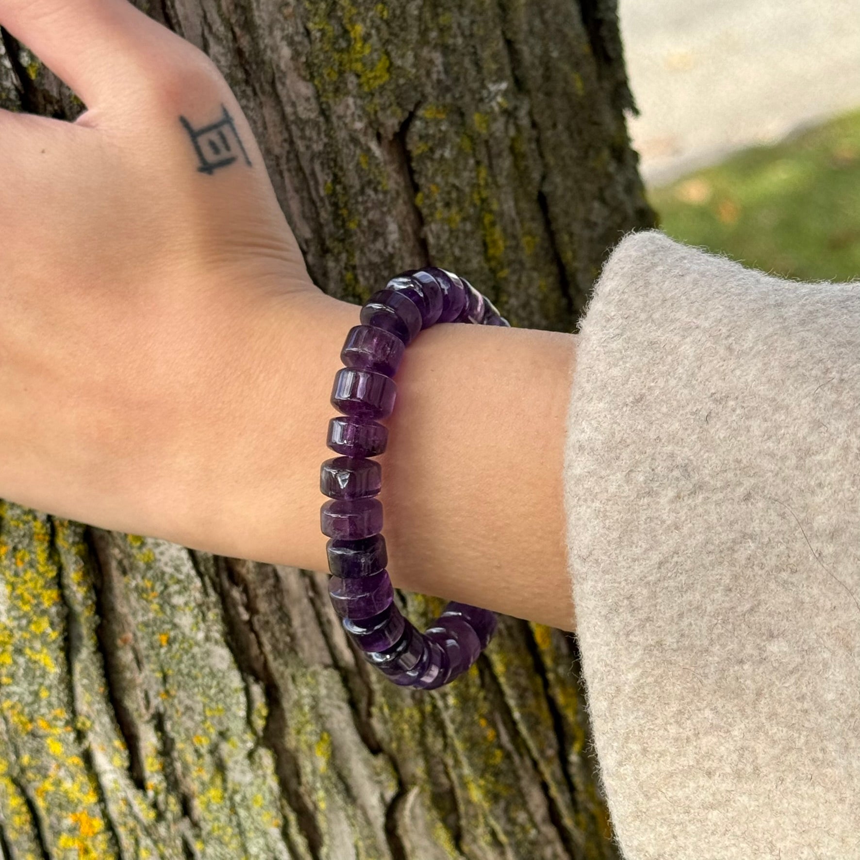 African AAA Amethyst Bracelet – Deep Purple Natural Gemstone