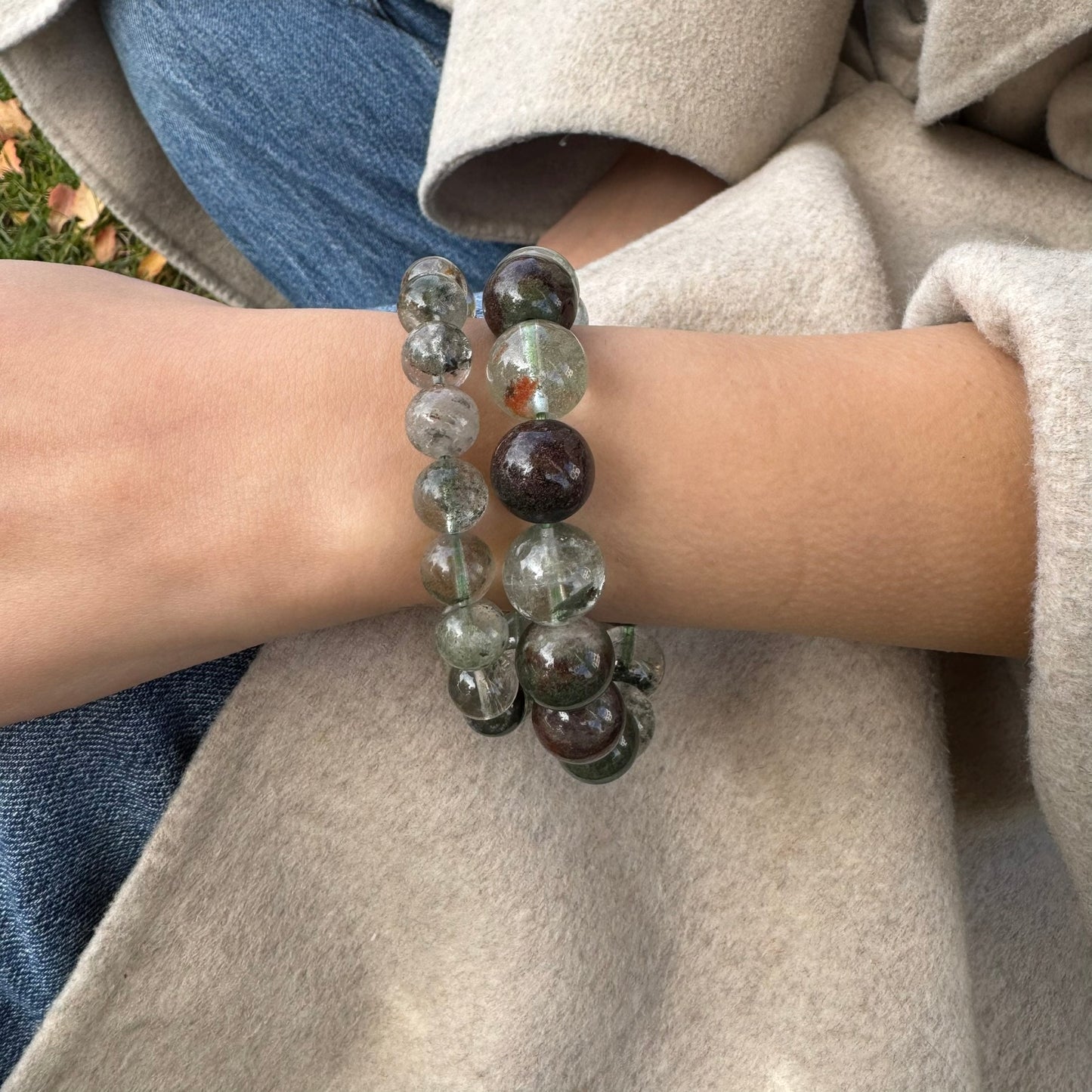 Lodolite Quartz Bracelet – Natural Garden-Included Gemston