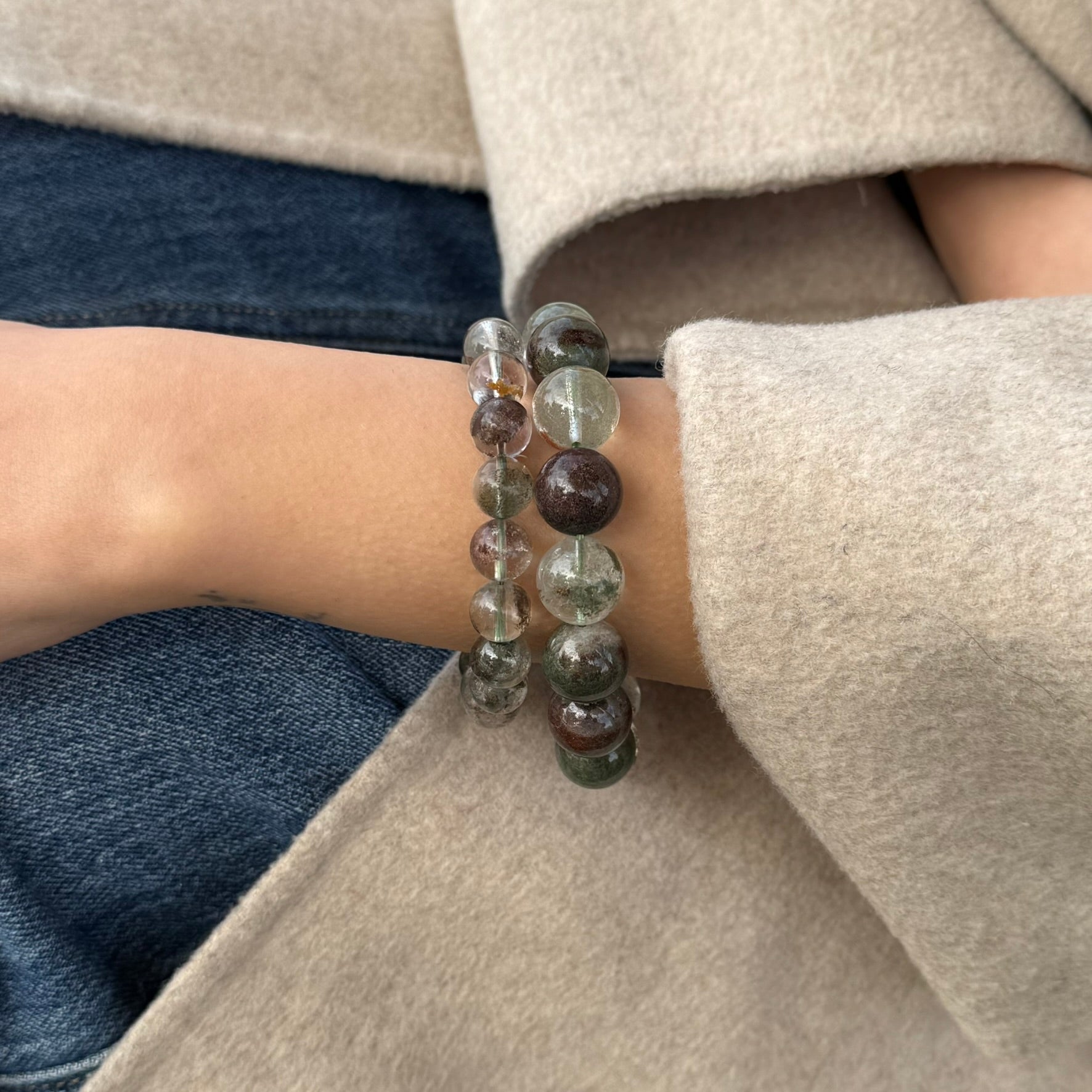 Lodolite Quartz Bracelet – Natural Garden-Included Gemston