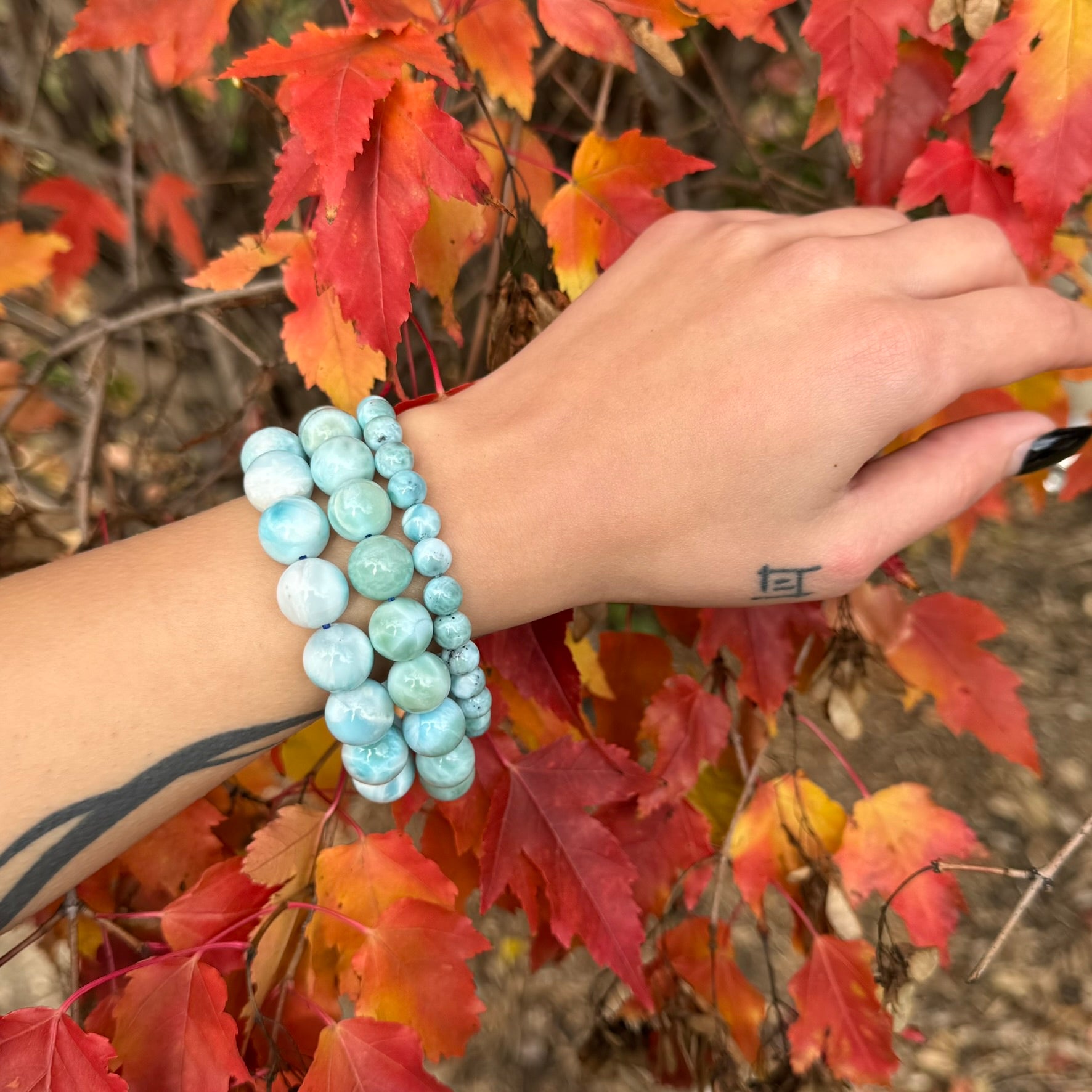 Larimar Bracelet – Natural Sky-Blue Gemstone