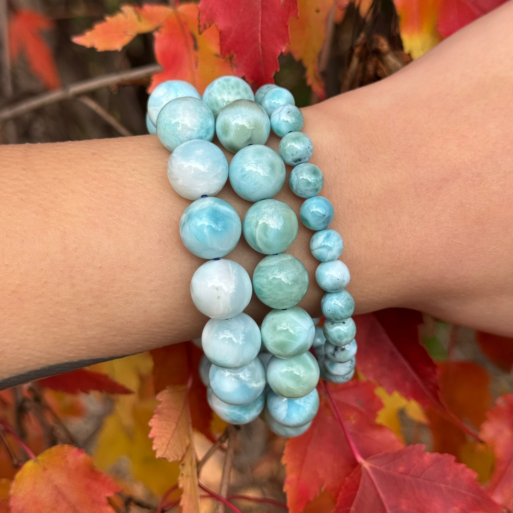 Larimar Bracelet – Natural Sky-Blue Gemstone