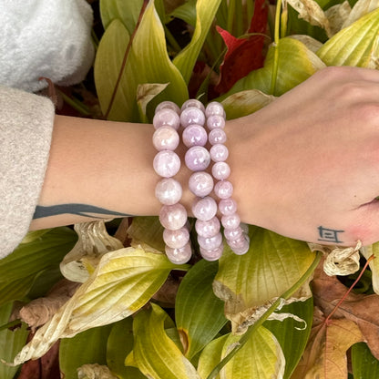 Kunzite Beaded Bracelet – Unique Pink Crystal Jewelry - (AAA Quality)