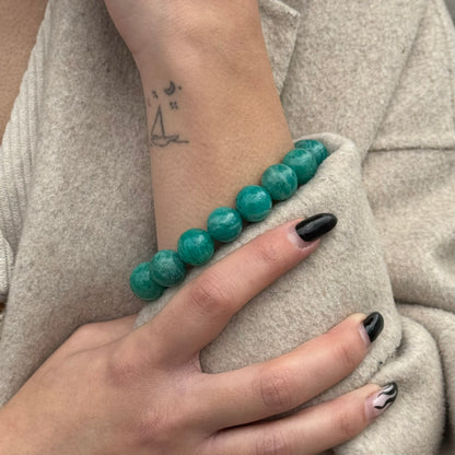 Brazilian Amazonite Bracelet – Natural Blue-Green Gemstone Jewelry - (AAA Quality)