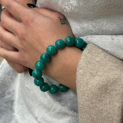 Brazilian Amazonite Bracelet – Natural Blue-Green Gemstone Jewelry - (AAA Quality)