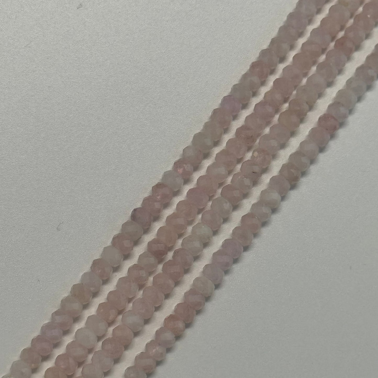 Morganite Faceted Rondelle Beads - (AA Quality)