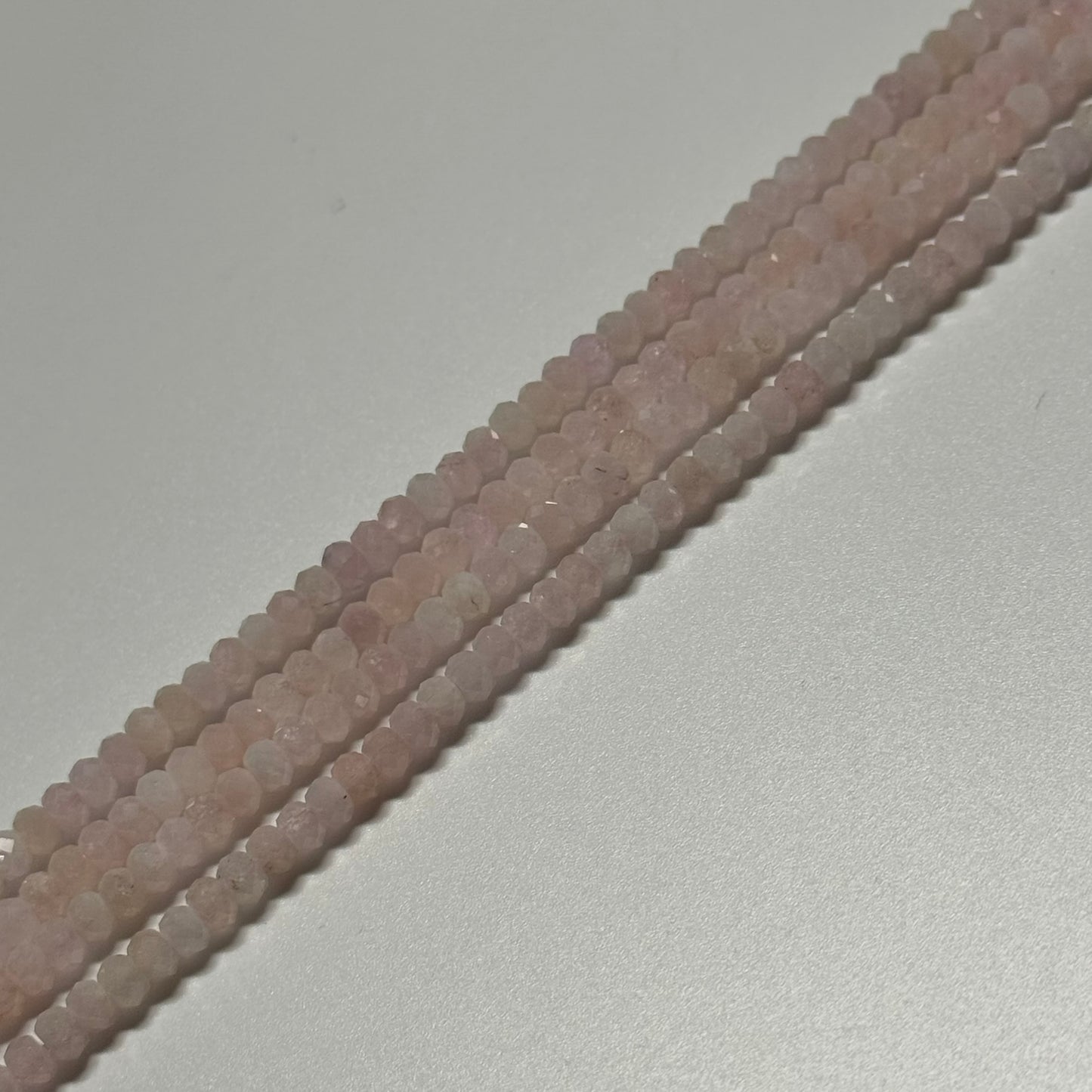 Morganite Faceted Rondelle Beads - (AA Quality)