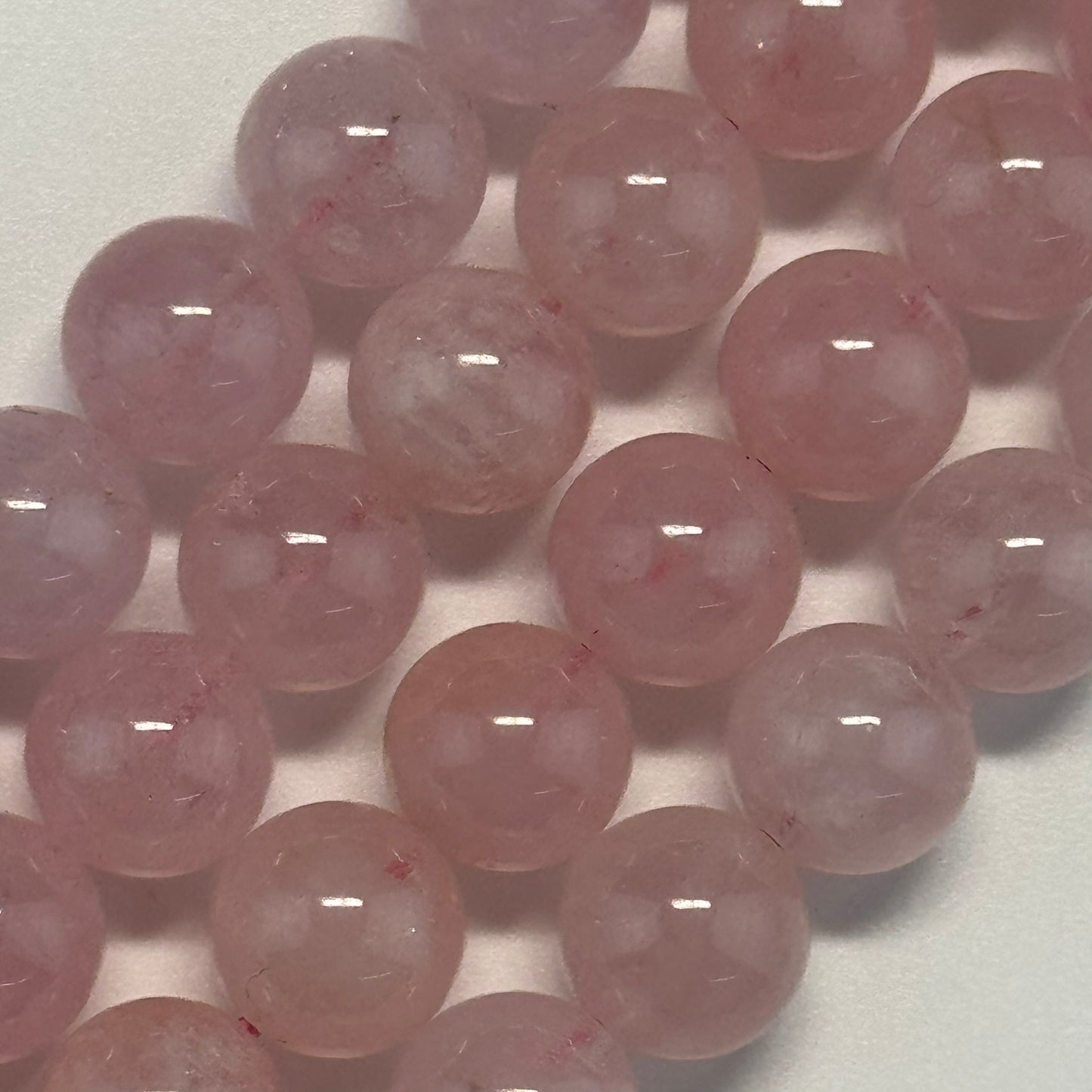 Morganite Polished Round Beads - (AAA Quality)