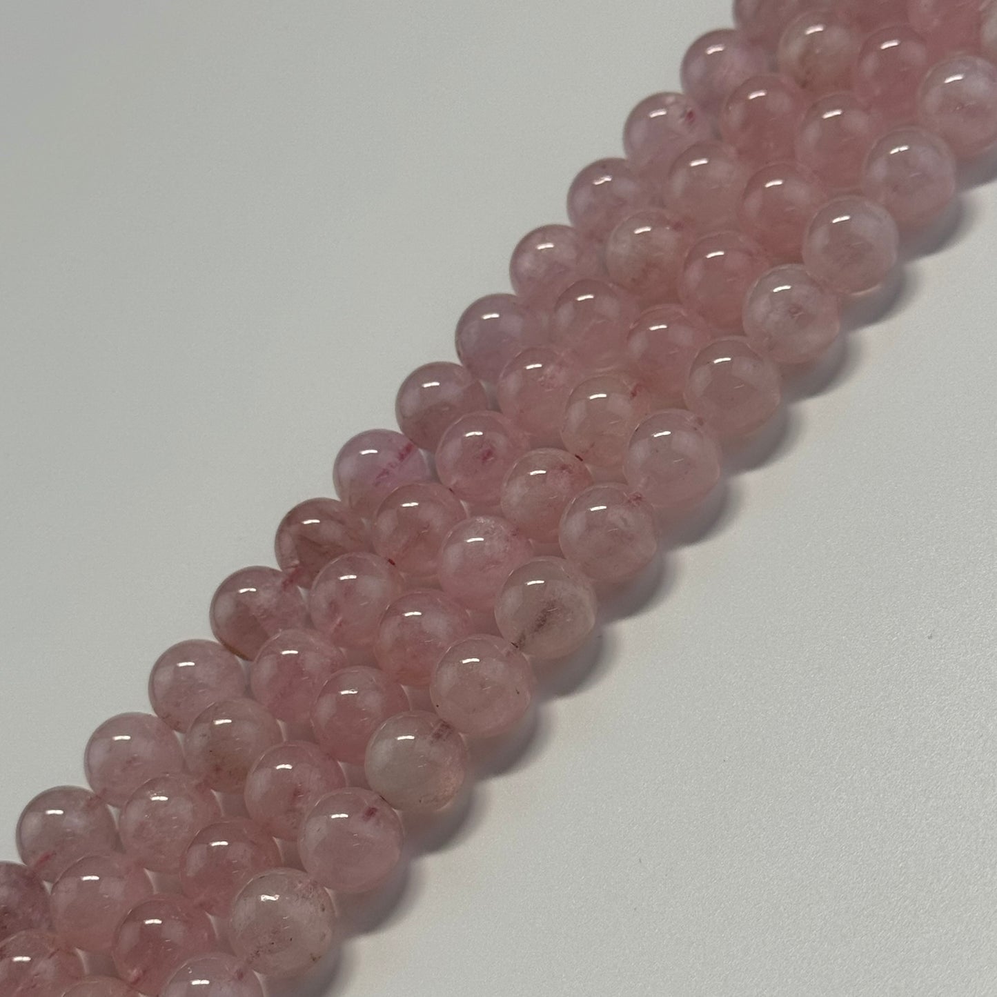 Morganite Polished Round Beads - (AAA Quality)