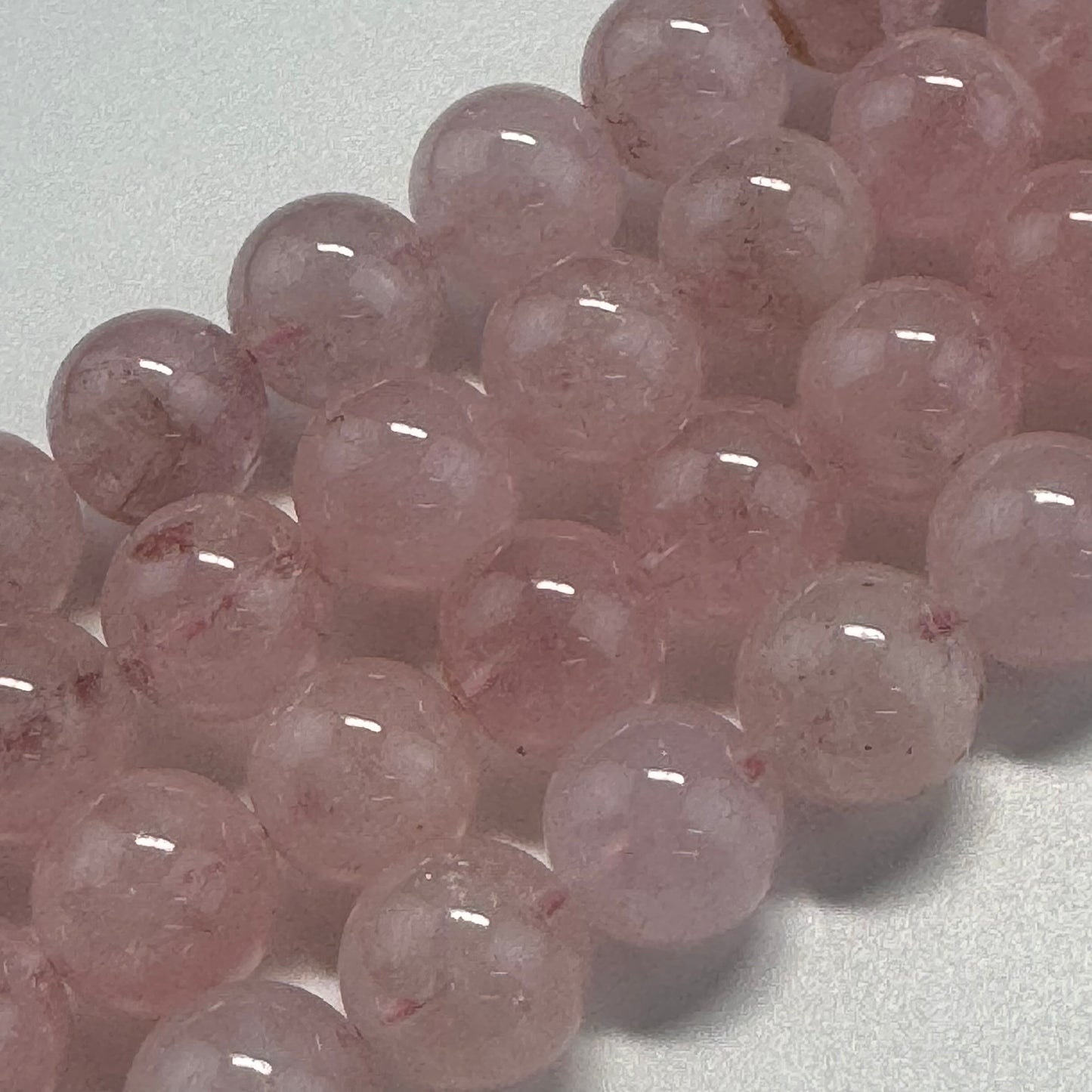 Morganite Polished Round Beads - (AAA Quality)