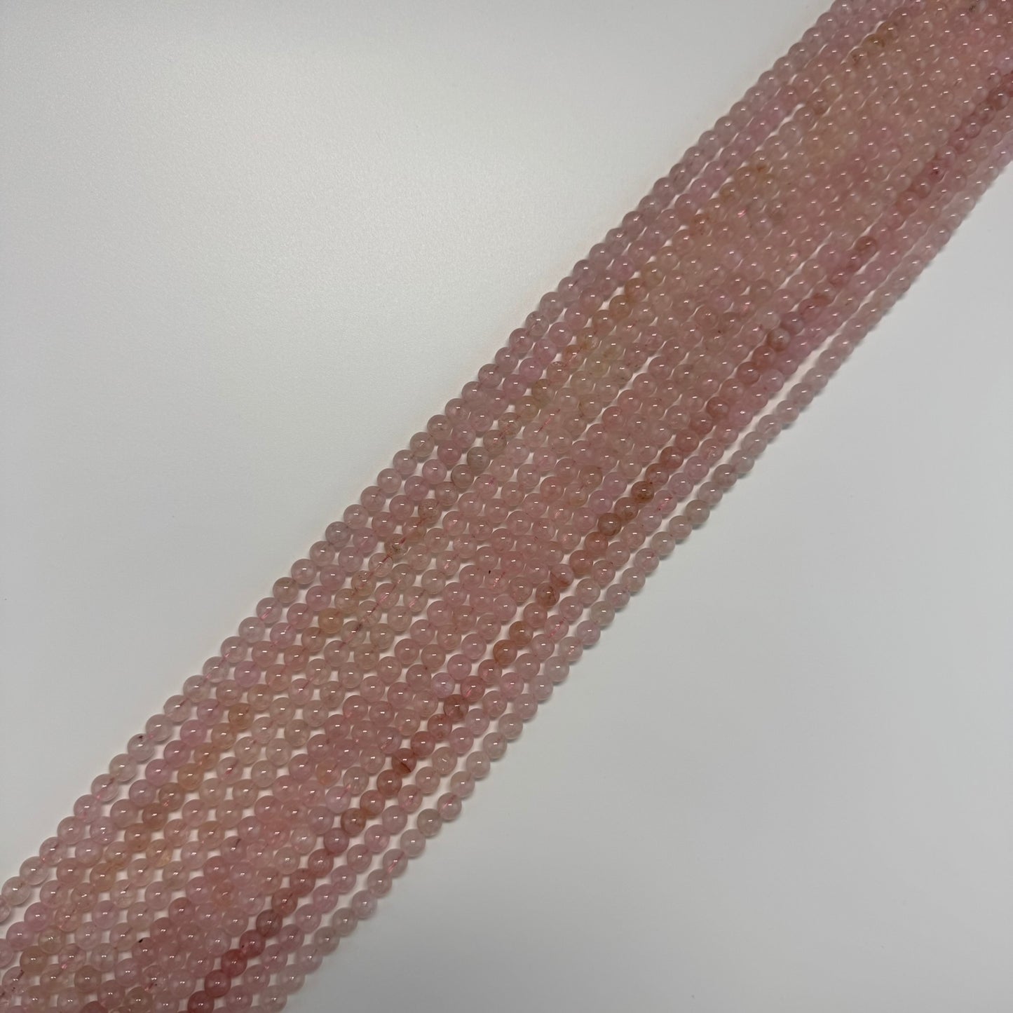 Morganite Polished Round Beads - (AAA Quality)