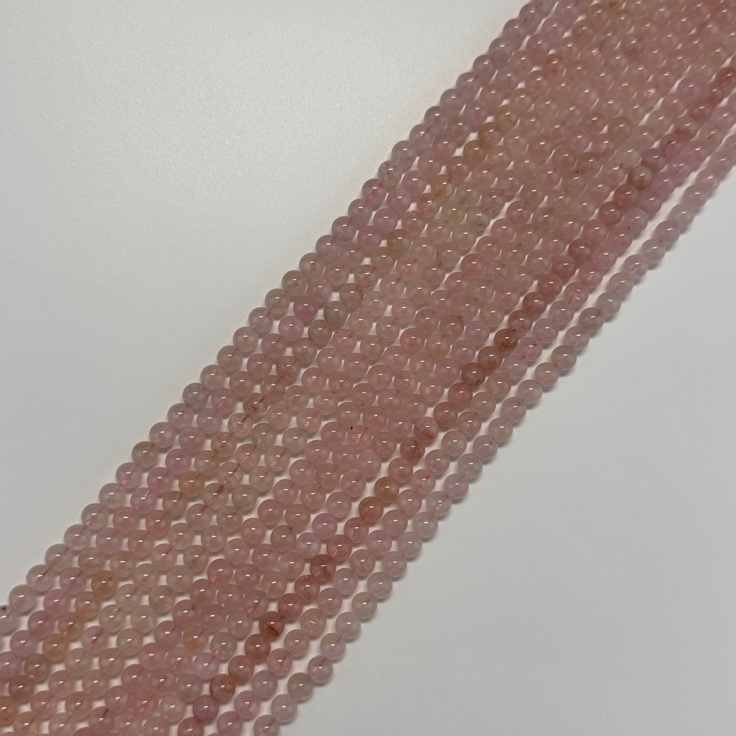 Morganite Polished Round Beads - (AAA Quality)