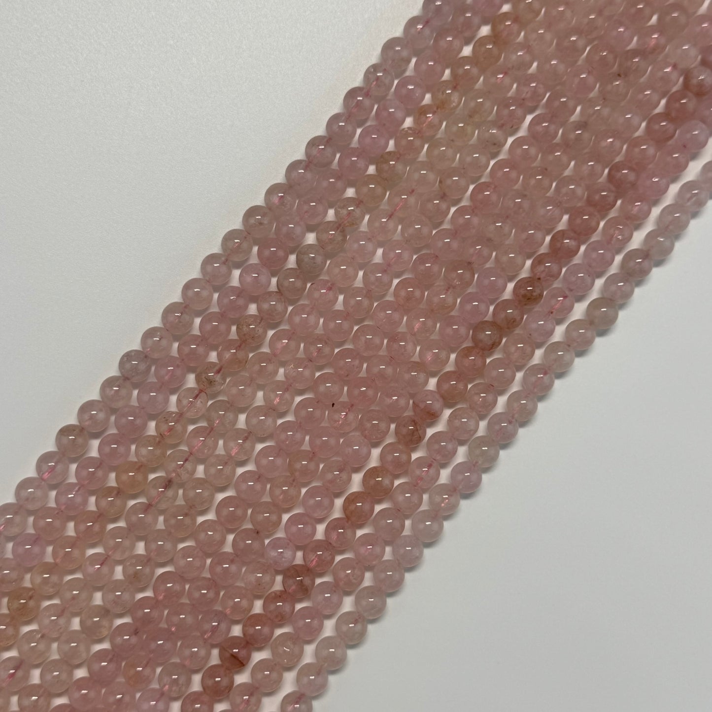 Morganite Polished Round Beads - (AAA Quality)