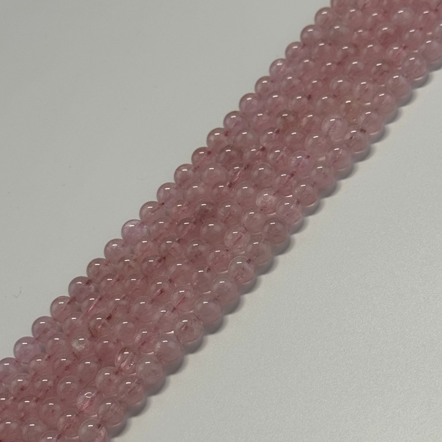 Morganite Polished Round Beads - (AAA Quality)