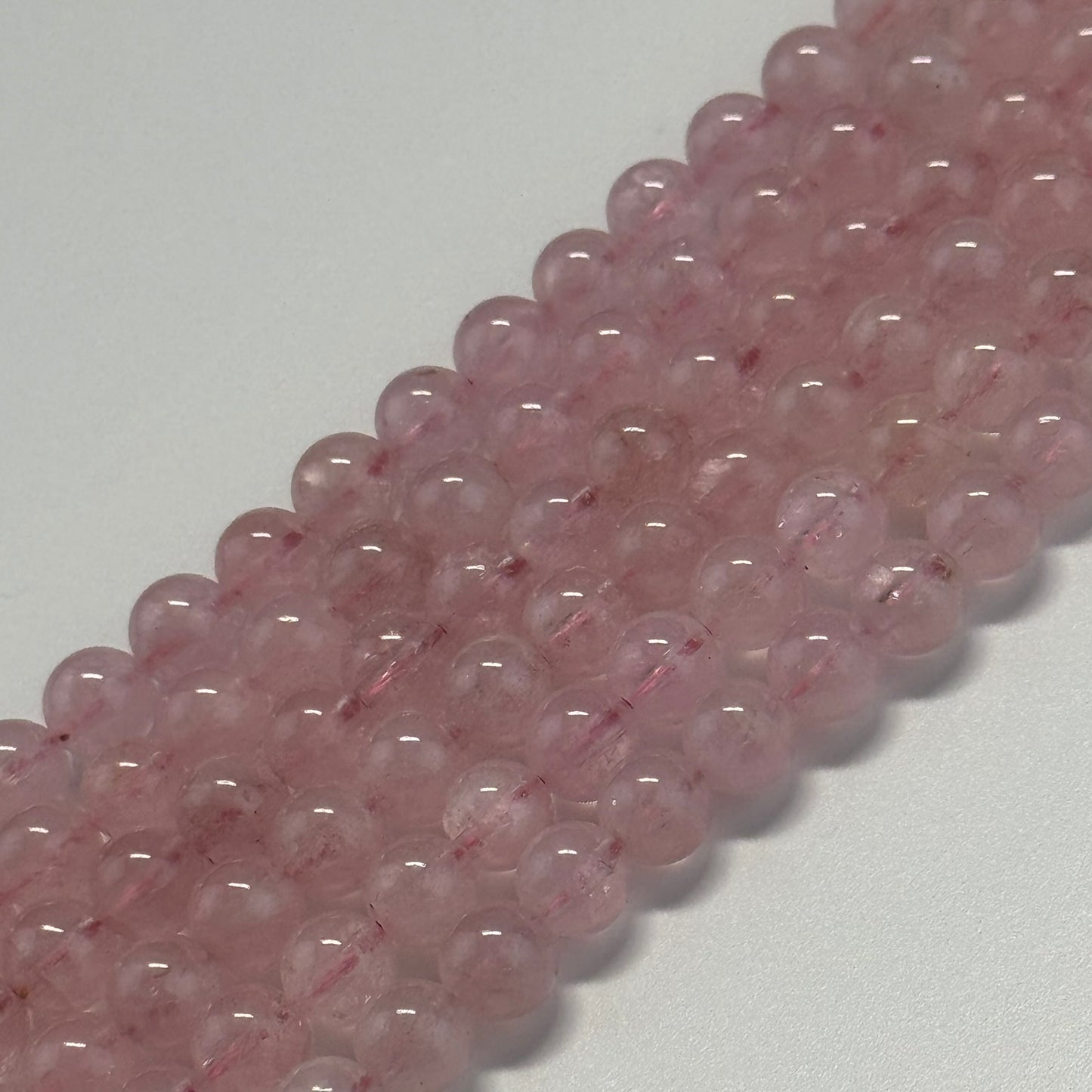 Morganite Polished Round Beads - (AAA Quality)