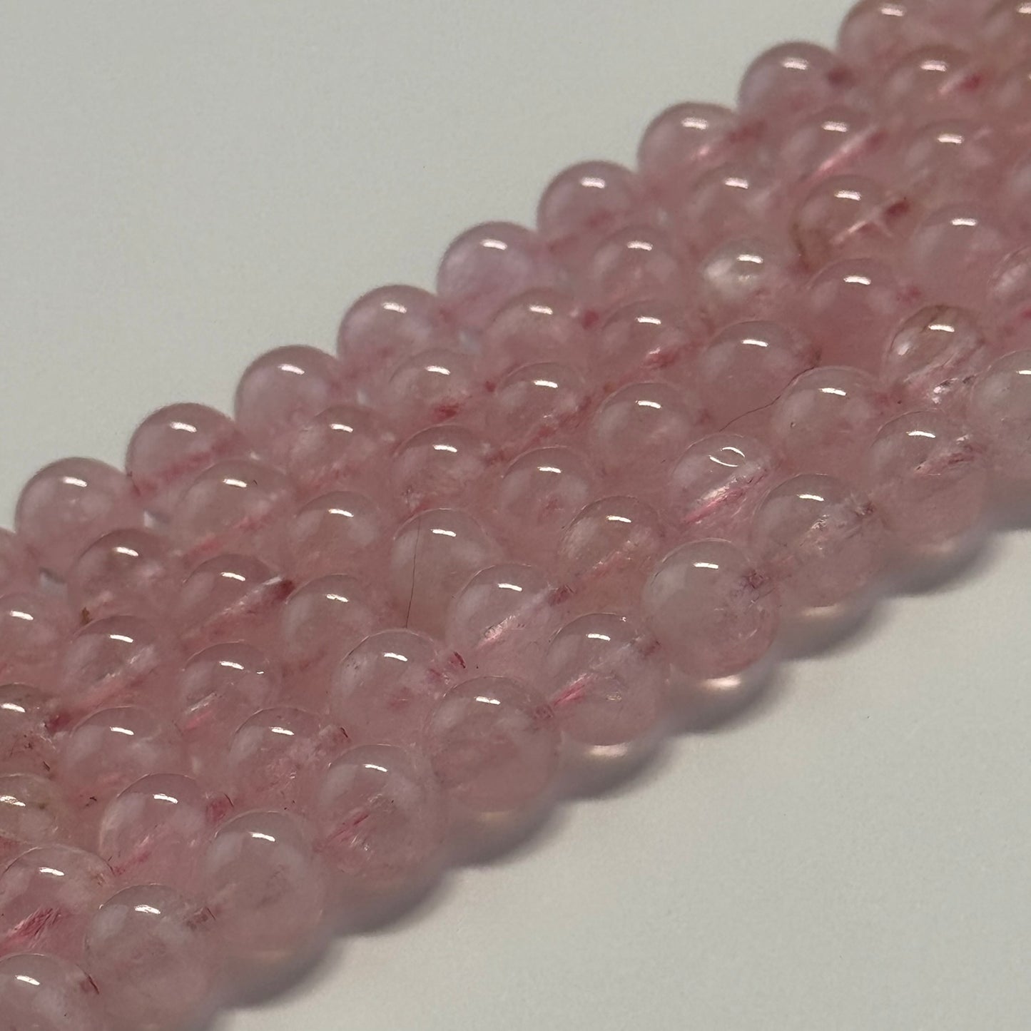 Morganite Polished Round Beads - (AAA Quality)