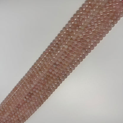 Morganite Polished Round Gemstone Beads - (AA Quality)