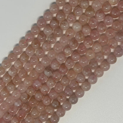 Morganite Polished Round Gemstone Beads - (AA Quality)