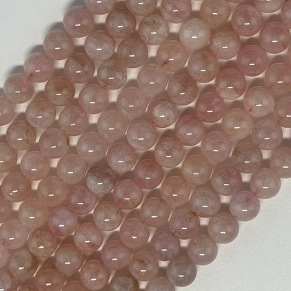 Morganite Polished Round Gemstone Beads - (AA Quality)