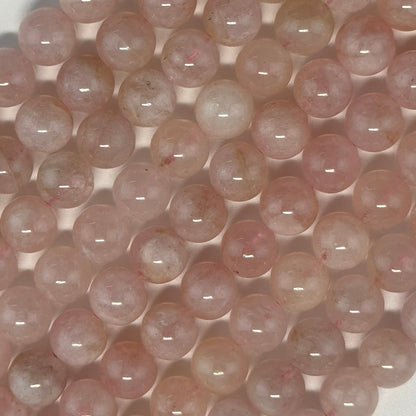 Morganite Polished Round Gemstone Beads - (AA Quality)