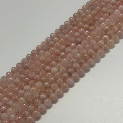 Morganite Polished Round Gemstone Beads - (AA Quality)