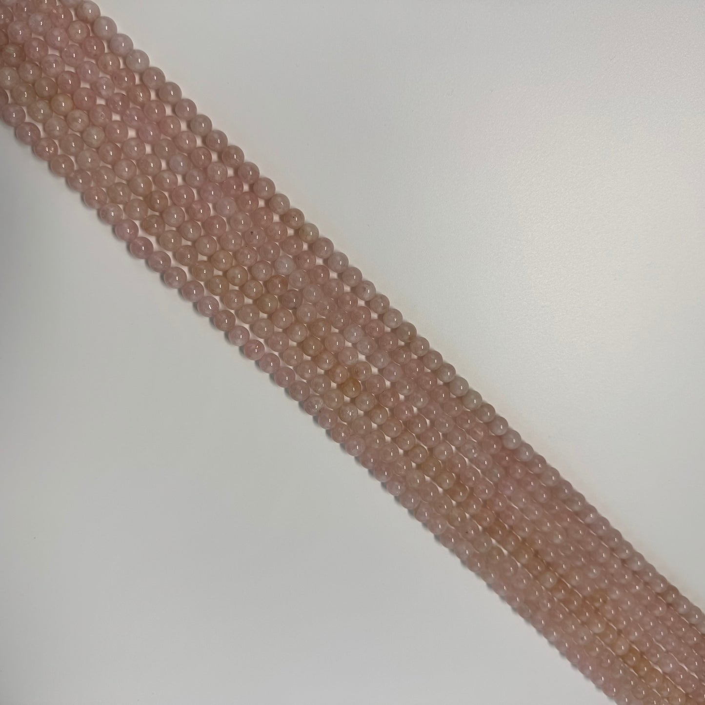 Morganite Polished Round Beads - (AA Quality)