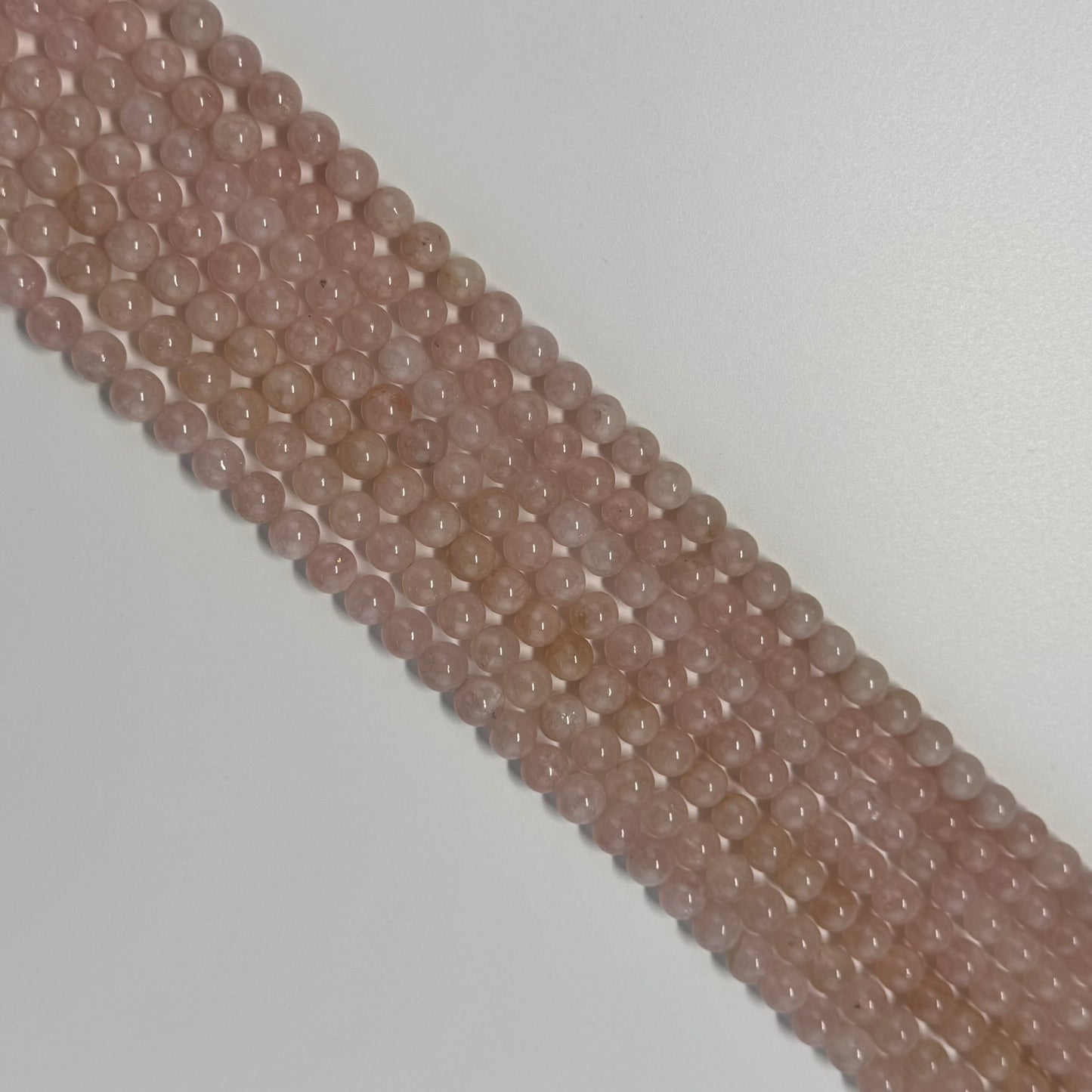 Morganite Polished Round Beads - (AA Quality)