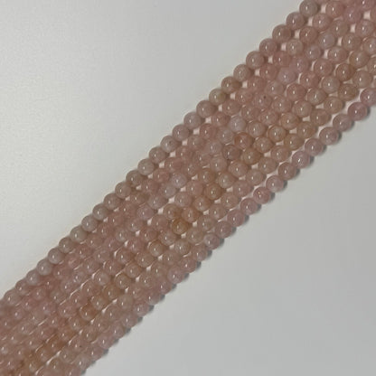 Morganite Polished Round Gemstone Beads - (AA Quality)