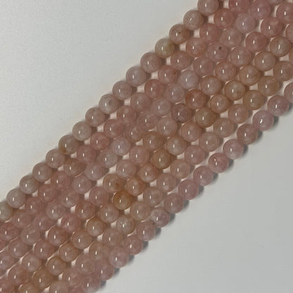 Morganite Polished Round Gemstone Beads - (AA Quality)