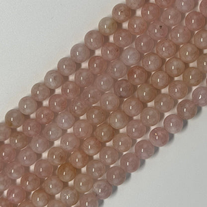 Morganite Polished Round Gemstone Beads - (AA Quality)