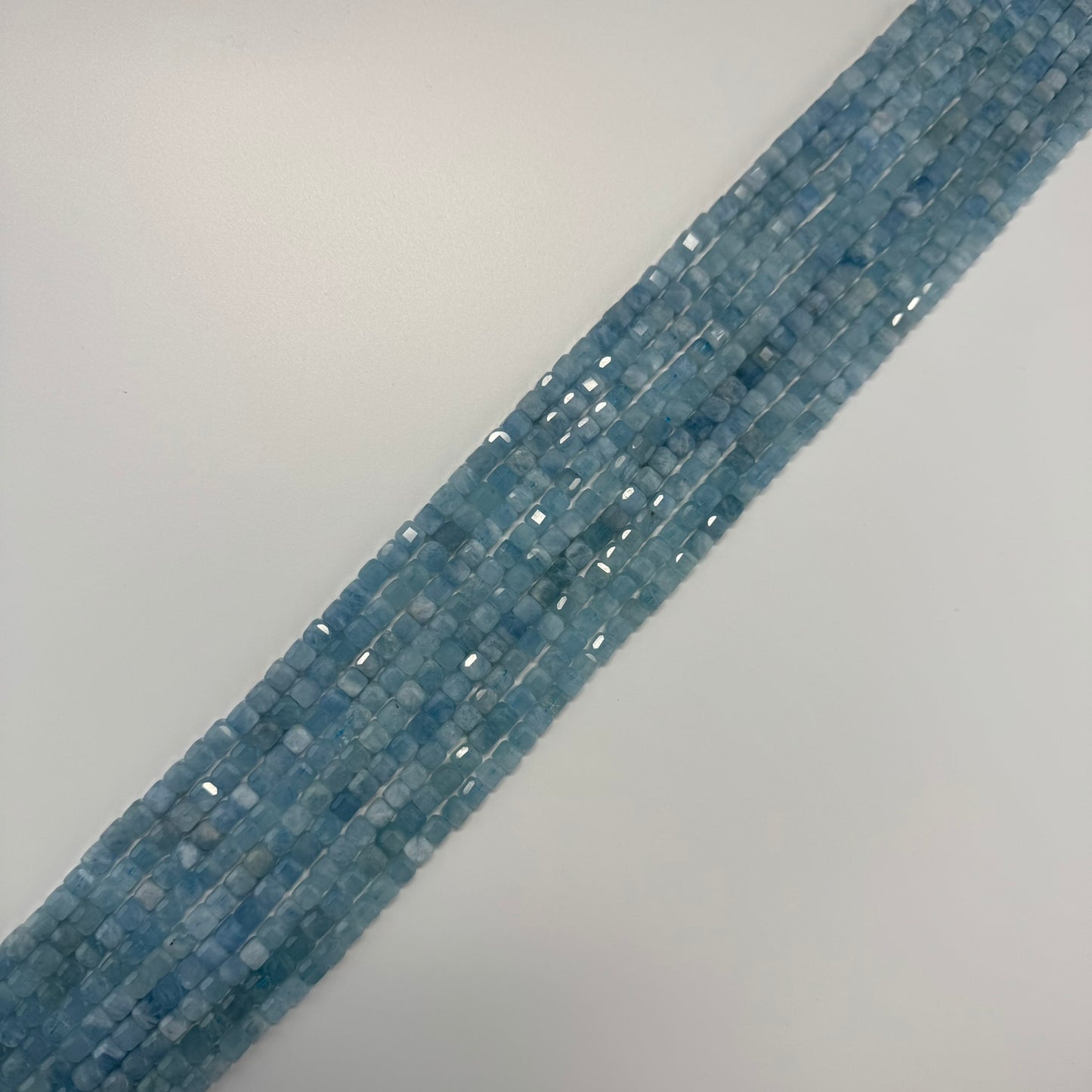 Aquamarine Square Gemstone Beads