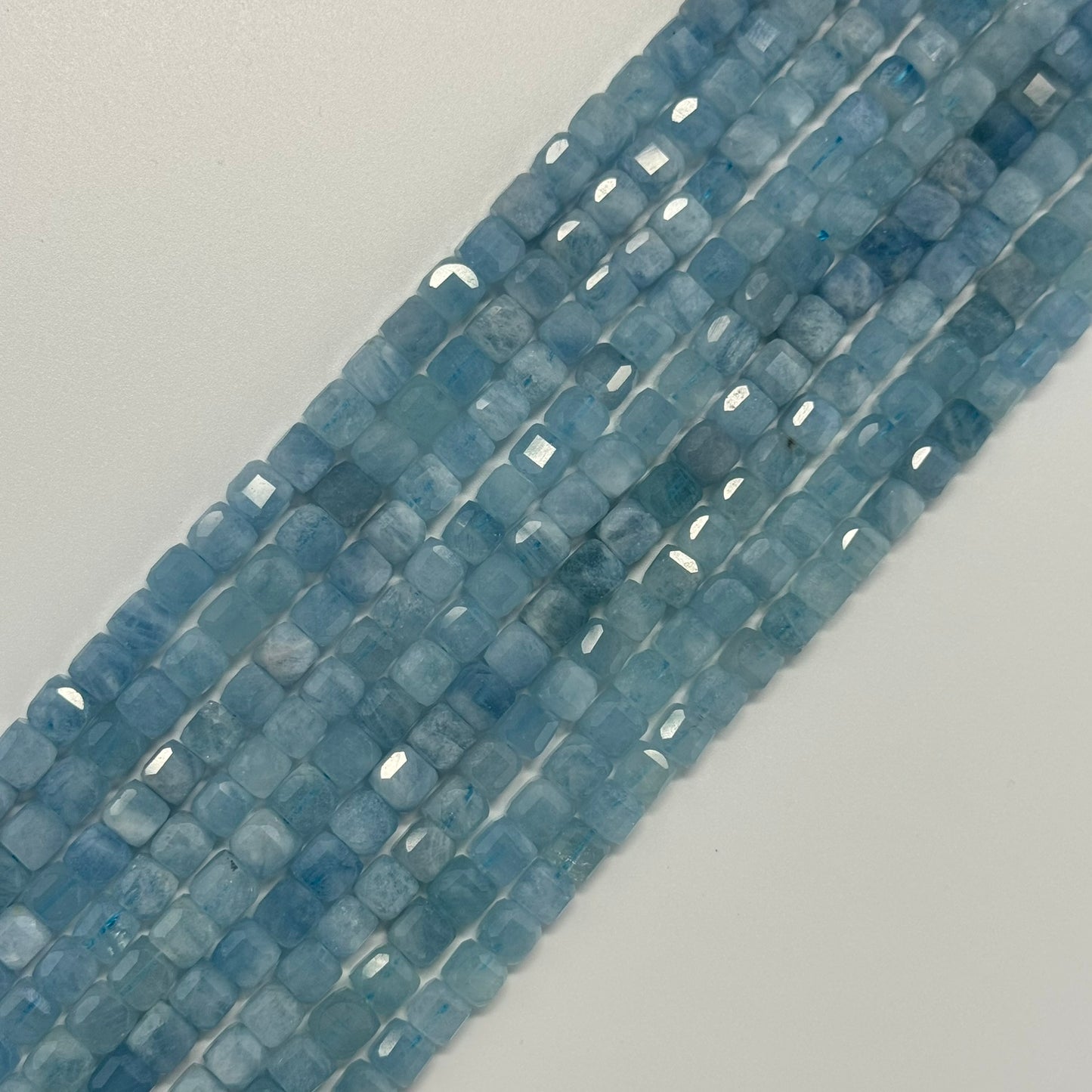 Aquamarine Square Gemstone Beads