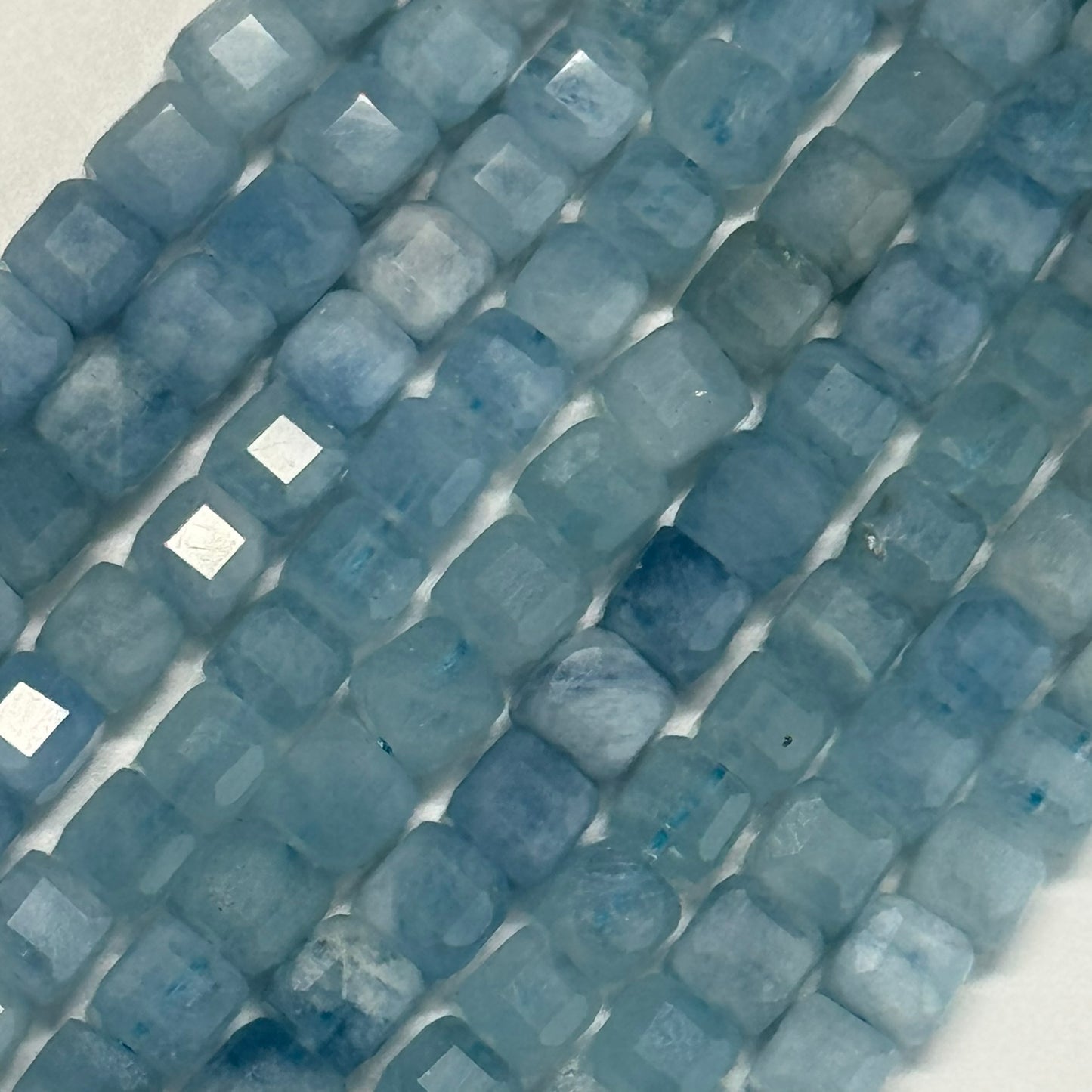 Aquamarine Square Gemstone Beads