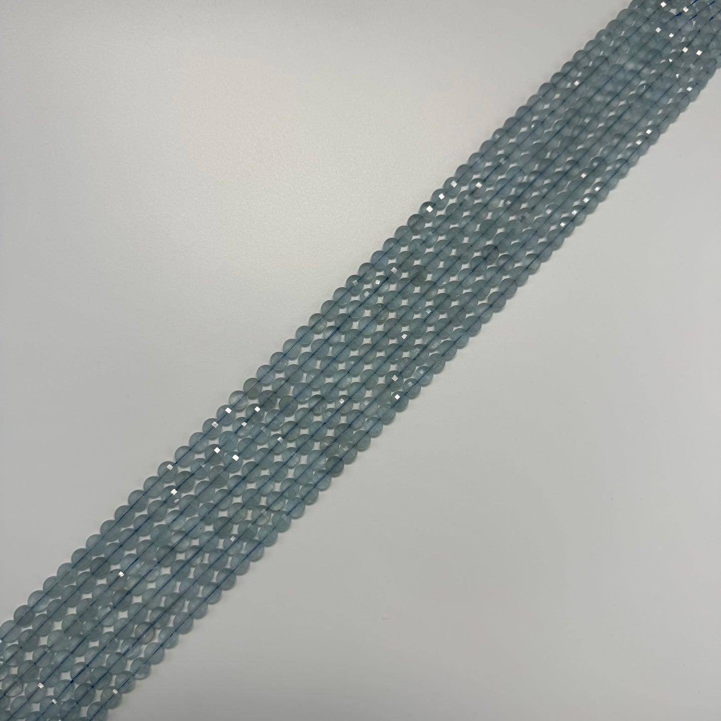 Aquamarine Lentil Beads