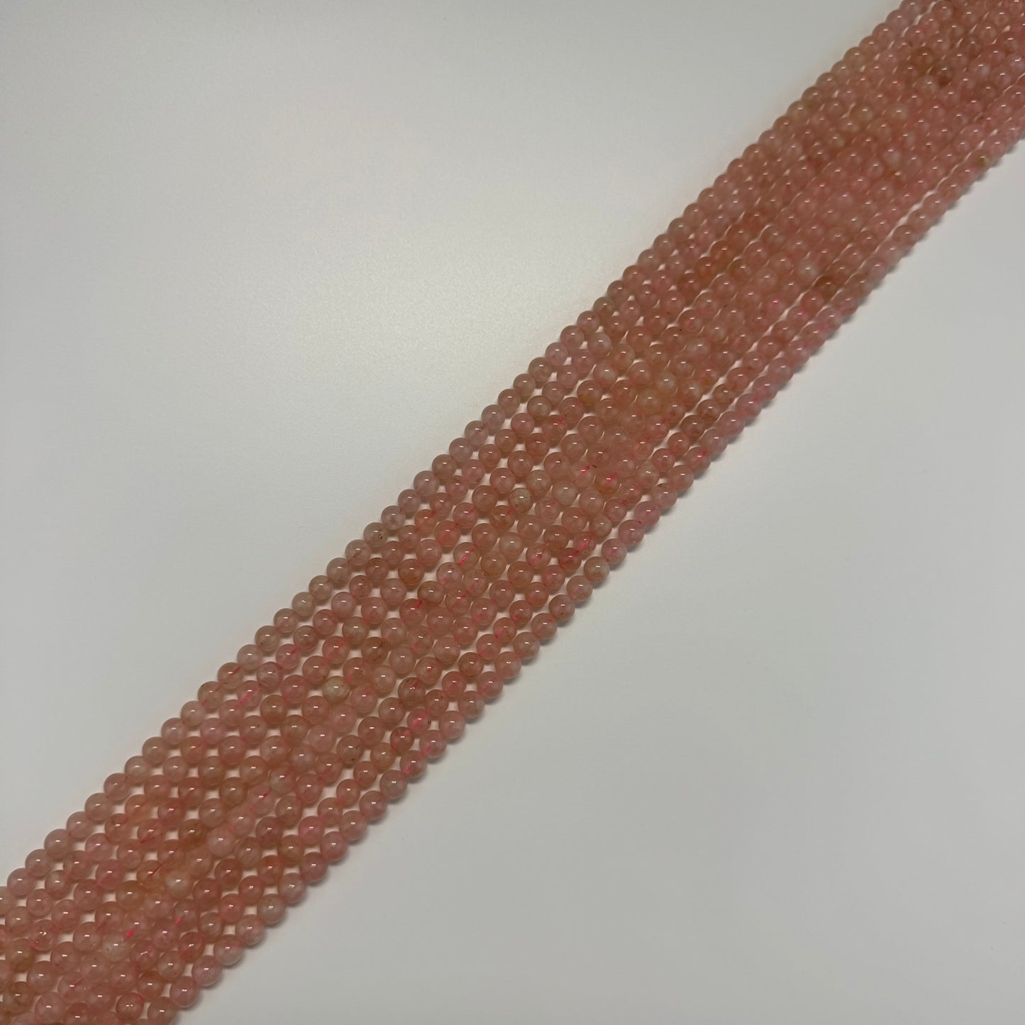 Morganite Polished Round Beads - (AA Quality)