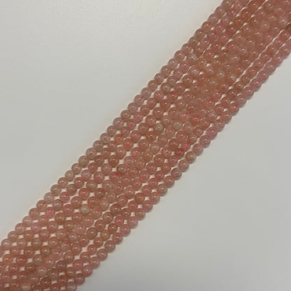 Morganite Polished Round Gemstone Beads - (AA Quality)