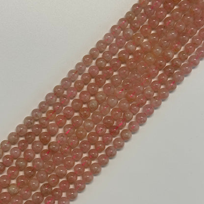 Morganite Polished Round Gemstone Beads - (AA Quality)