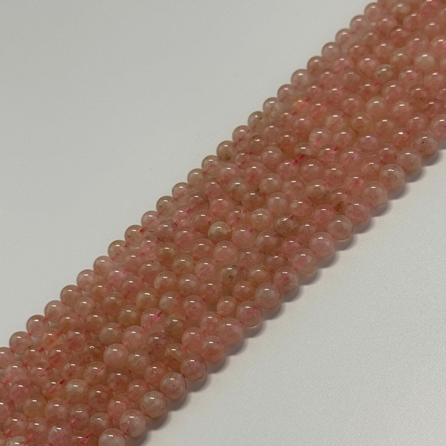 Morganite Polished Round Beads - (AA Quality)