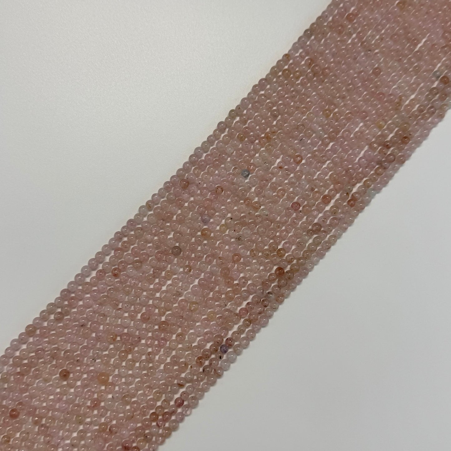 Morganite Polished Round Beads - (AA Quality)