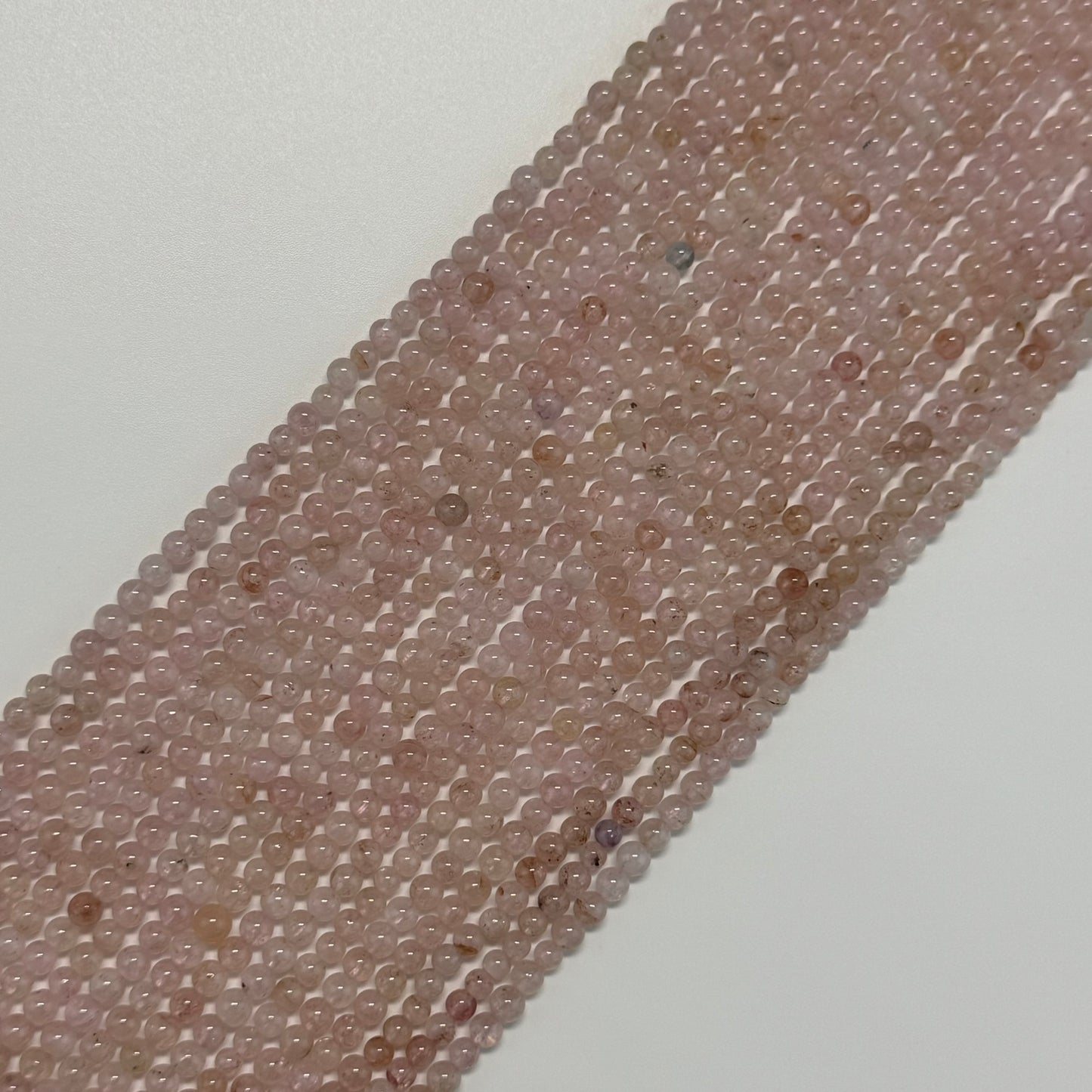 Morganite Polished Round Beads - (AA Quality)