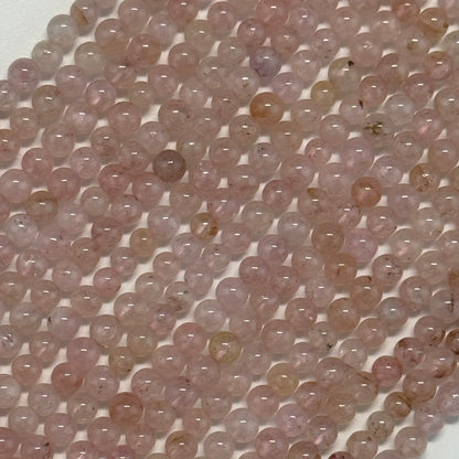 Morganite Polished Round Gemstone Beads - (AA Quality)