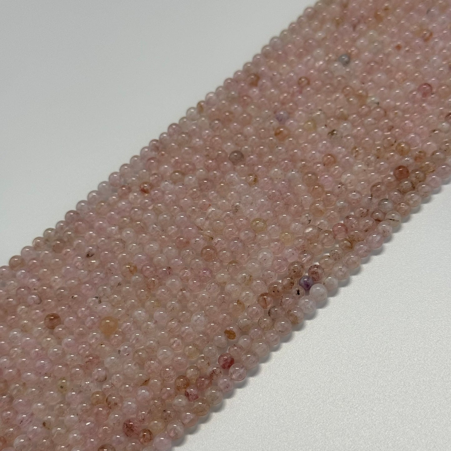 Morganite Polished Round Beads - (AA Quality)