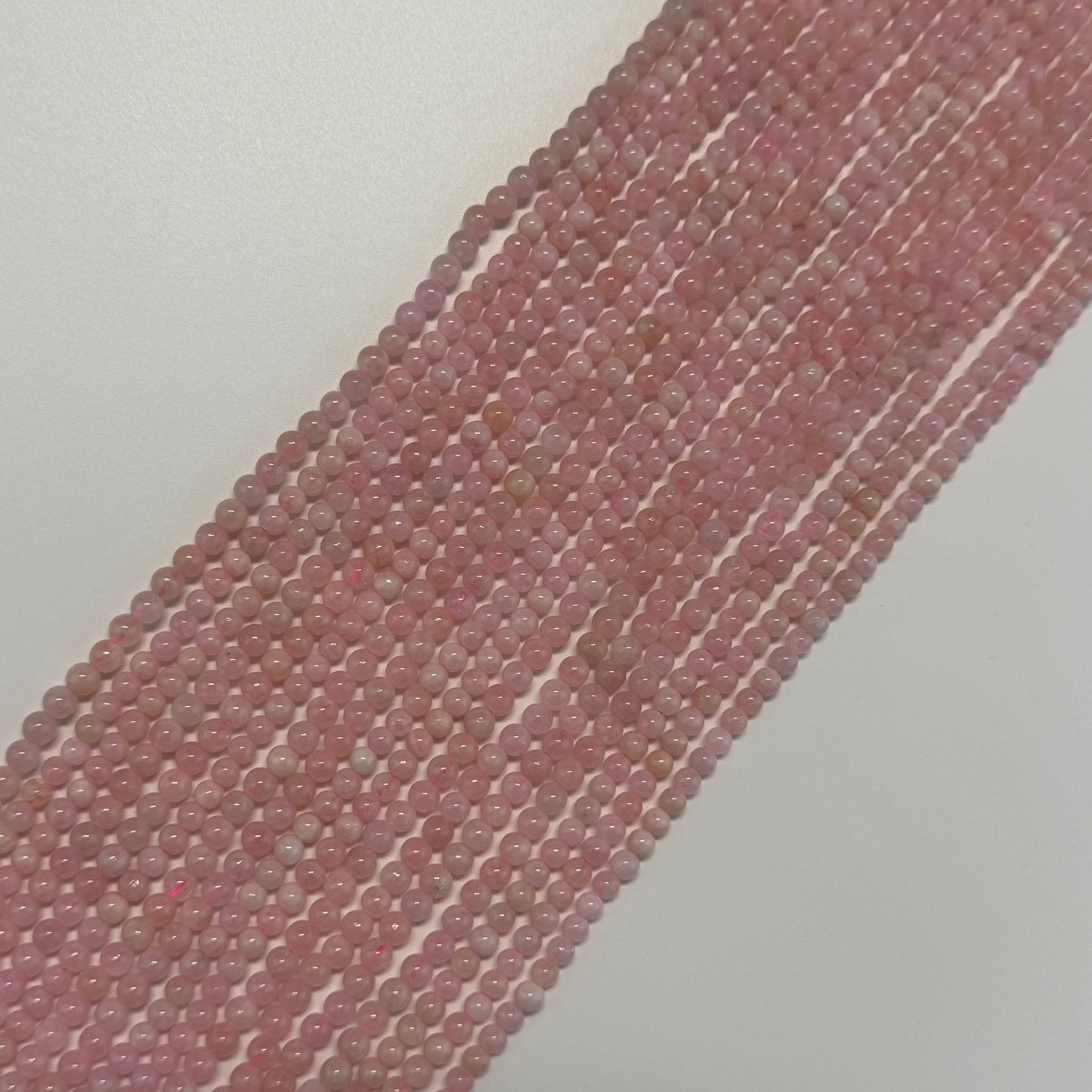 Morganite Polished Round Beads - (AA Quality)