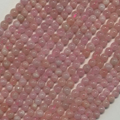 Morganite Polished Round Gemstone Beads - (AA Quality)