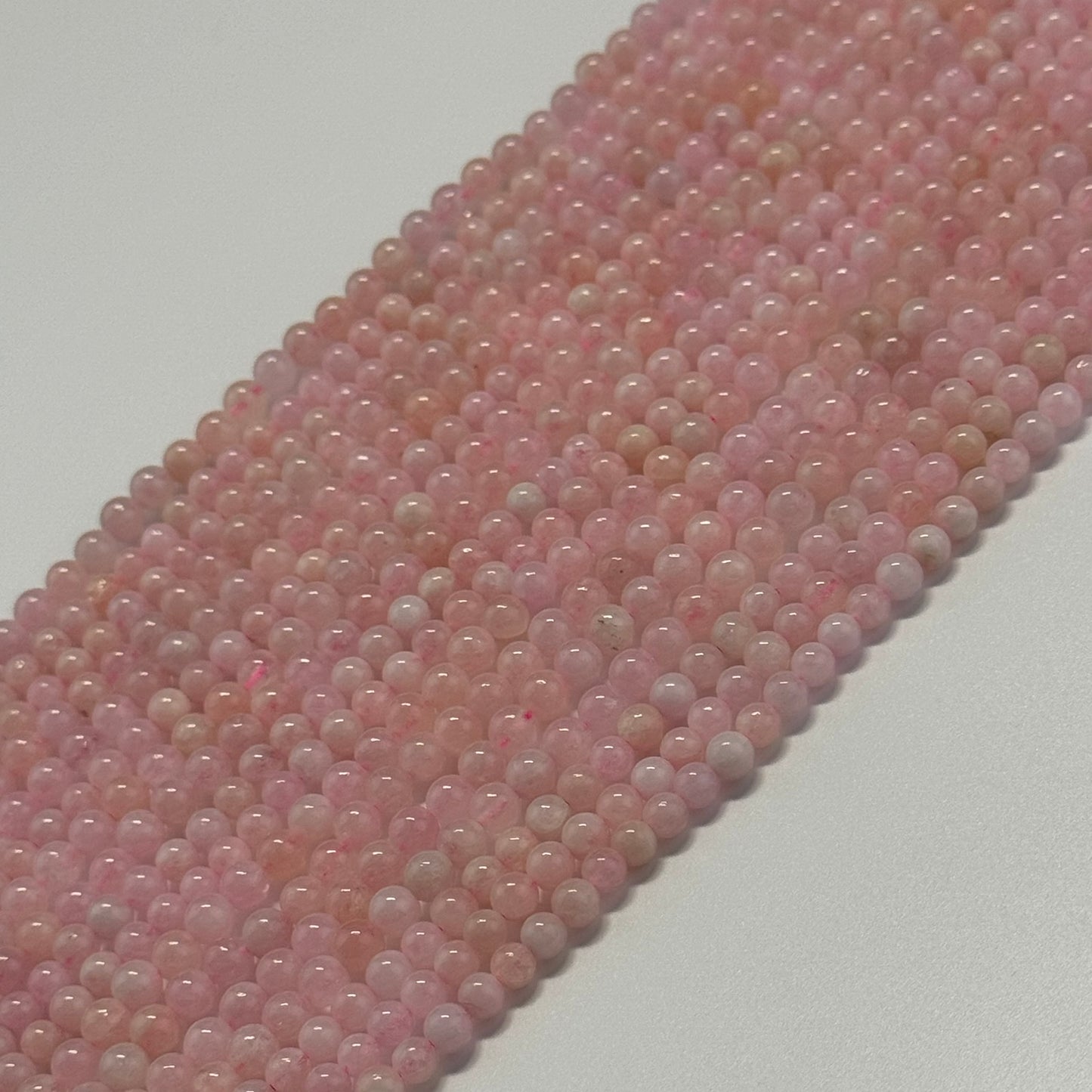 Morganite Polished Round Beads - (AA Quality)