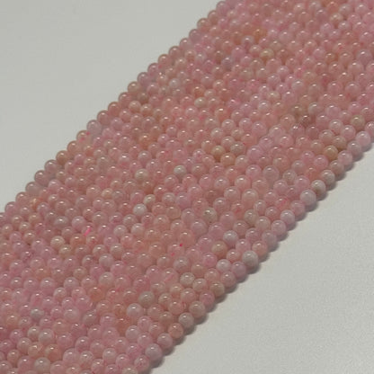 Morganite Polished Round Gemstone Beads - (AA Quality)