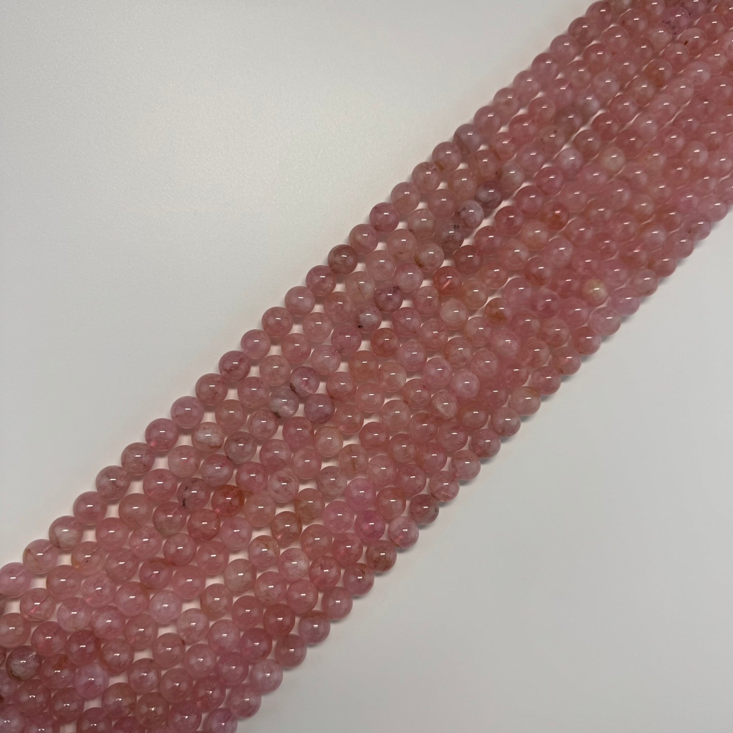 Morganite Polished Round Beads - (AAAA Quality)