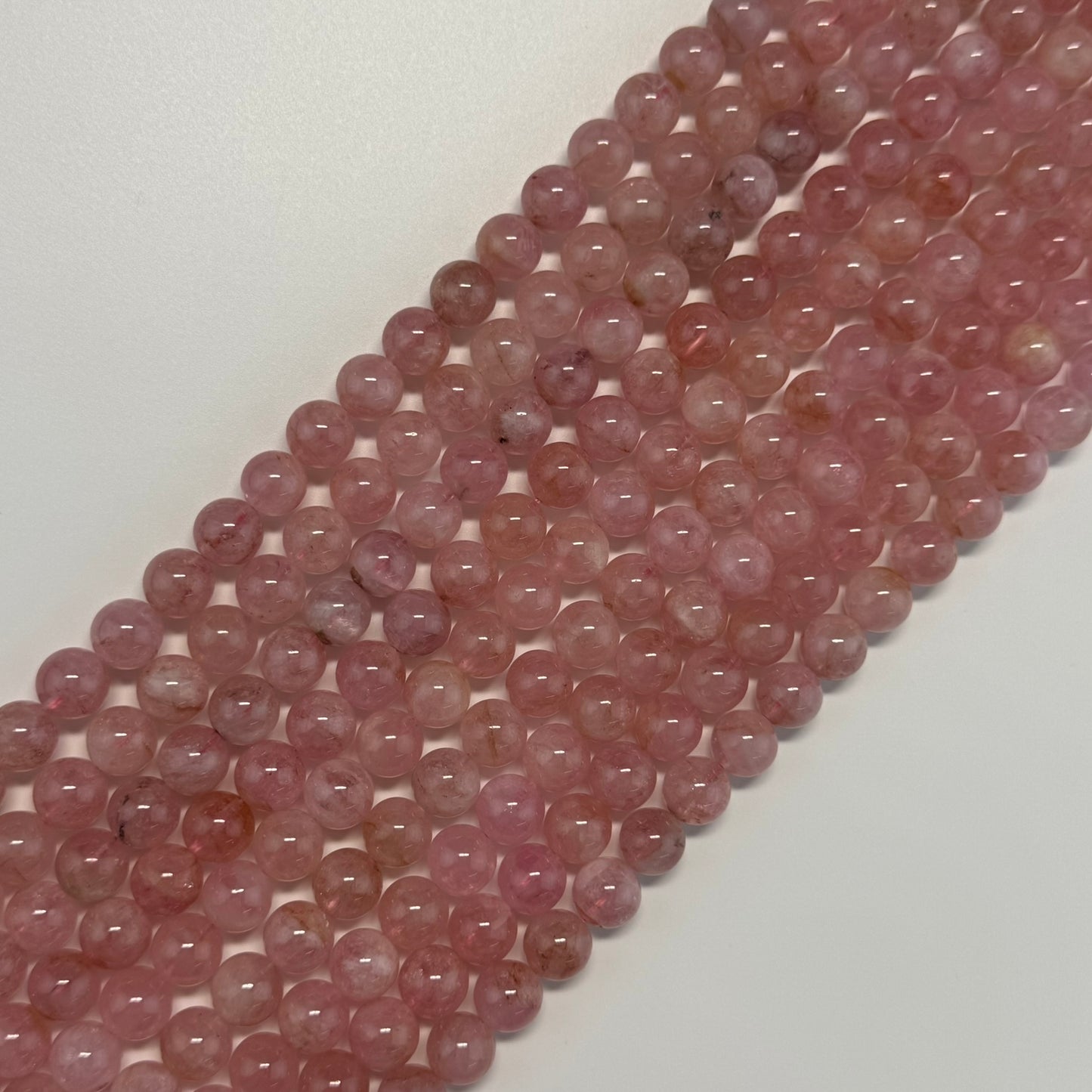 Morganite Polished Round Beads - (AAAA Quality)