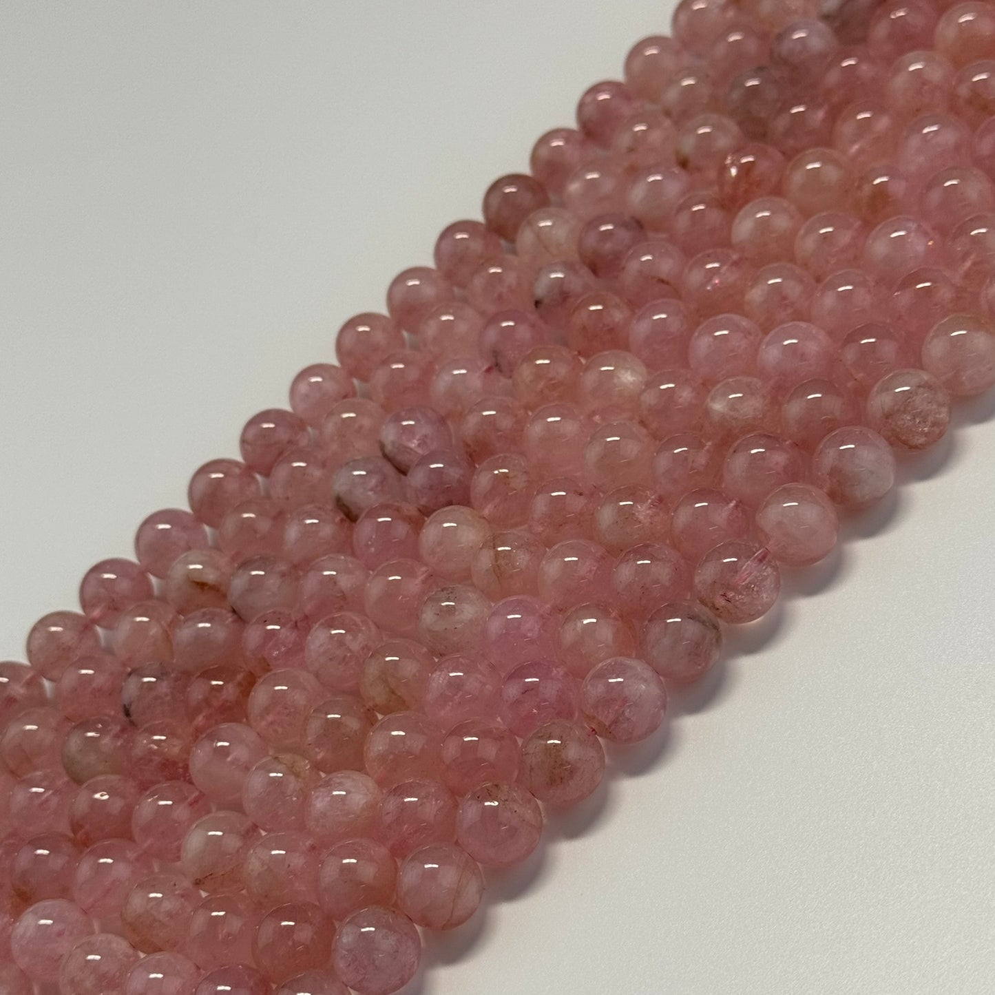 Morganite Polished Round Beads - (AAAA Quality)