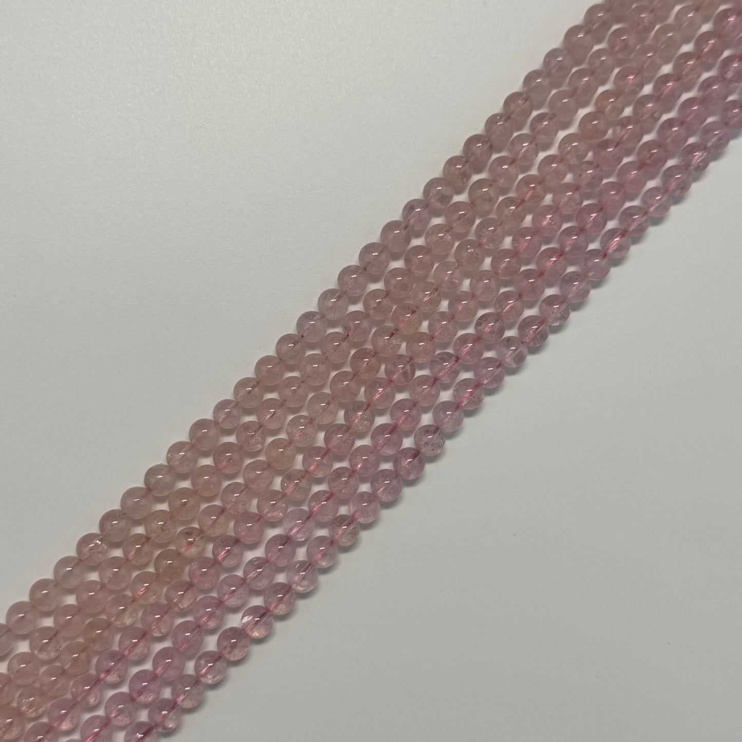 Morganite Polished Round Beads - (AAAA Quality)