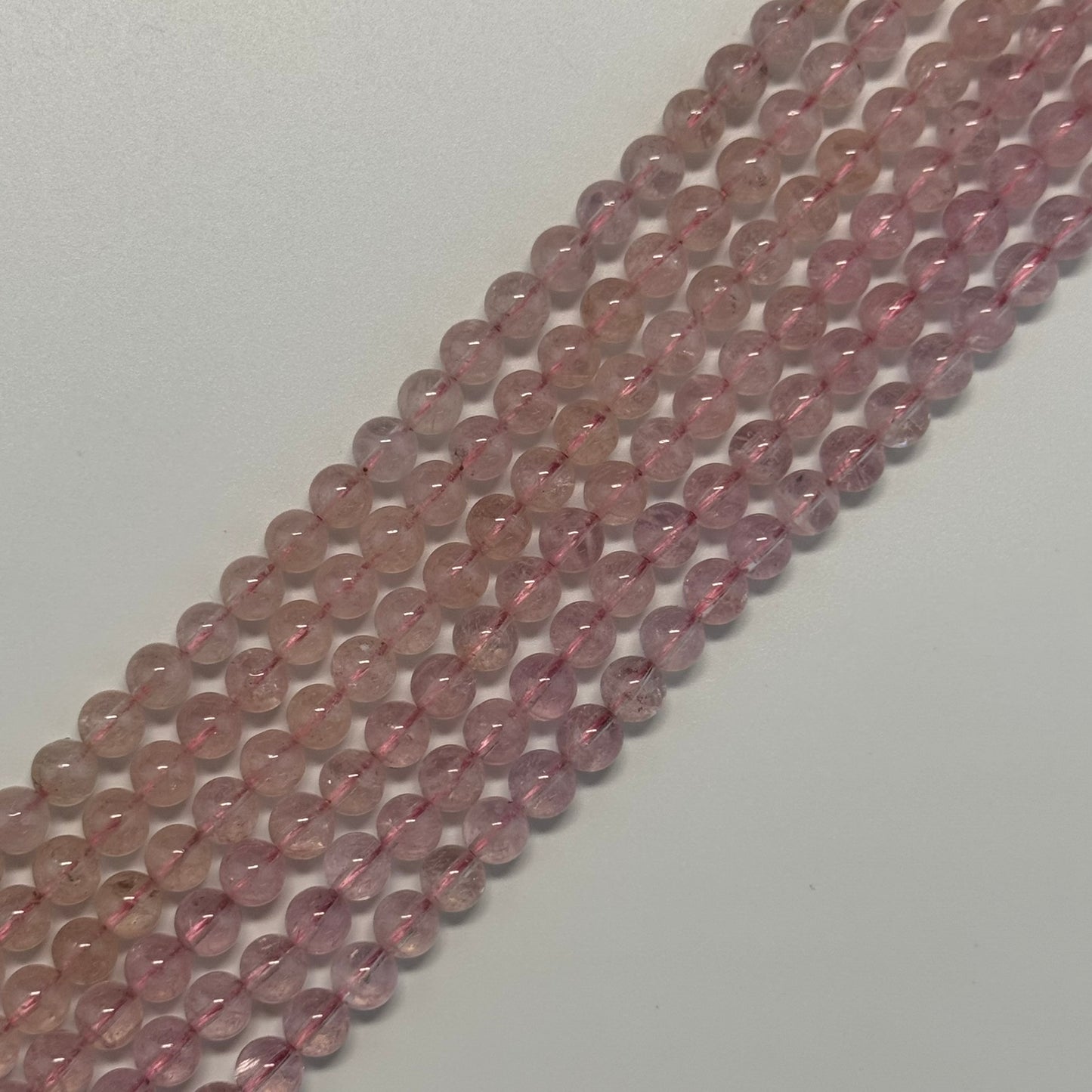 Morganite Polished Round Beads - (AAAA Quality)